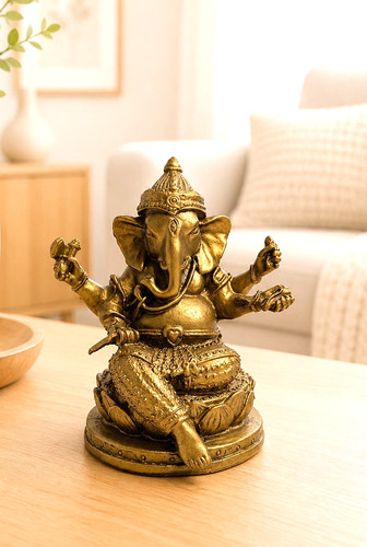 Ganesha figur antik gold hindu - gold,