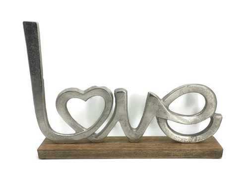 Schriftzug love aluminium - schriftzug,