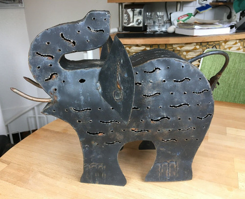 Windlicht elefant metall deko - metall,,