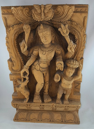 Indisches holzrelief krishna - holzrelief,