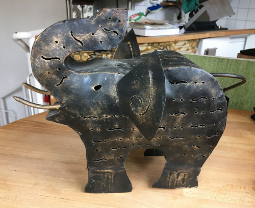 Windlicht elefant metall - windlicht,