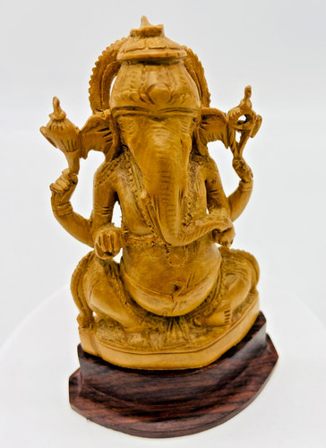 Detailreiche ganesha holzfigur - detailreiche,