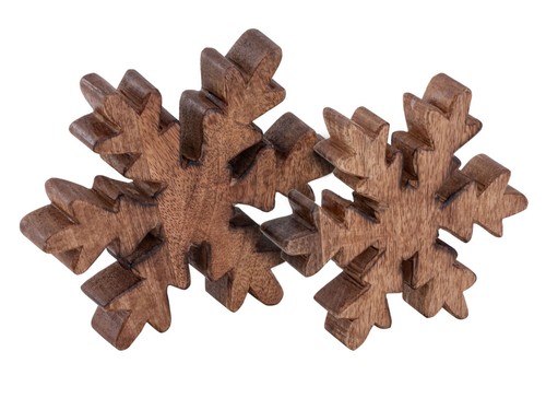 Holzfiguren schneeflocke 2er - holzfiguren,